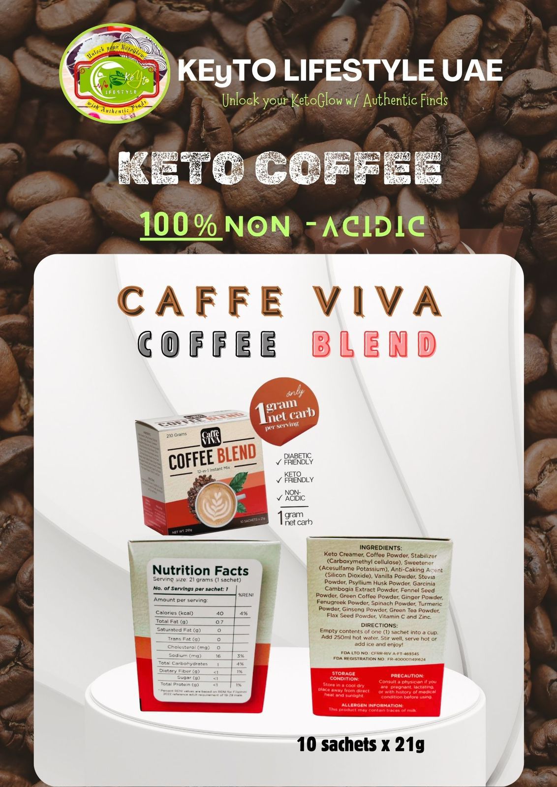 Keto Coffee ( 10 SACHETS per box )