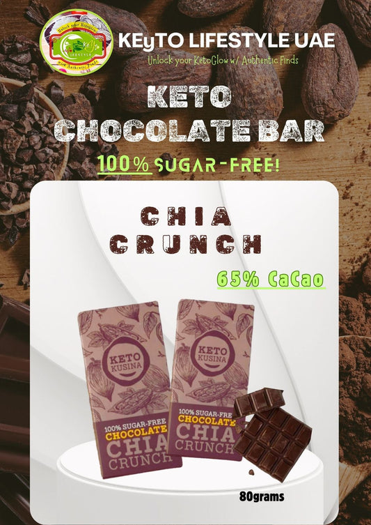 100% Sugar-free Chia Crunch Keto Chocolate Bars